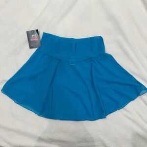 blue mesh mini skirt